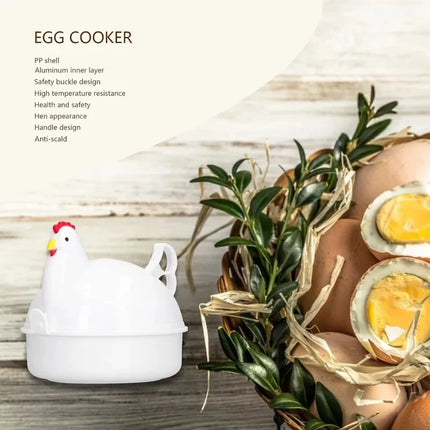 Microwave Chicken Shaped Egg Cooker, 4 Eggs Aluminum Alloy Egg Steamer Kitchen Gadget
