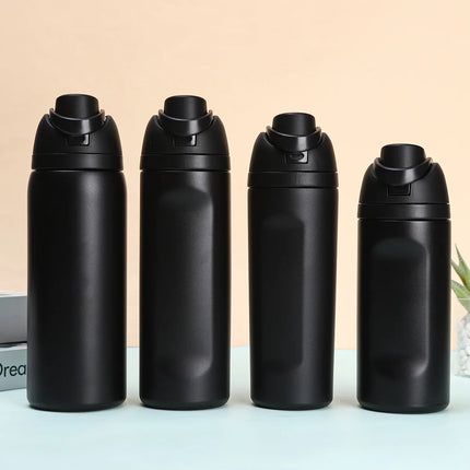 16/19/24/32oz Thermos Cup Fruit Mug Kids Straw Cup Vacuum Flasks Stainless Steel Travel Thermal Water Bottles