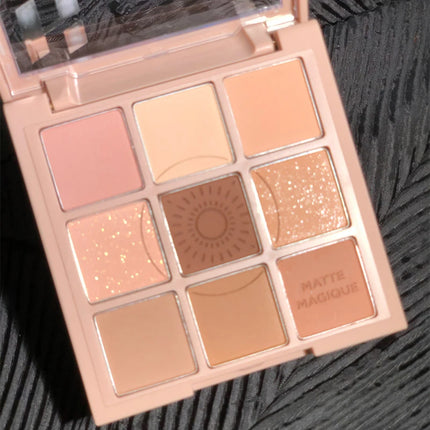 DIKALU Nine Color Eyeshadow Tray Nine Palace Grid Matte Pearl Summer Milk Tea Purple Peach Pink Fresh Niche