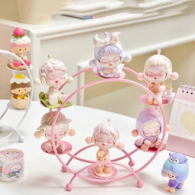 Metal Blind Box Display Rack for Mini Cute Figure Iron Art Ferris Wheel Step Ladder Doll Storage Box for Collector Toy Accessory