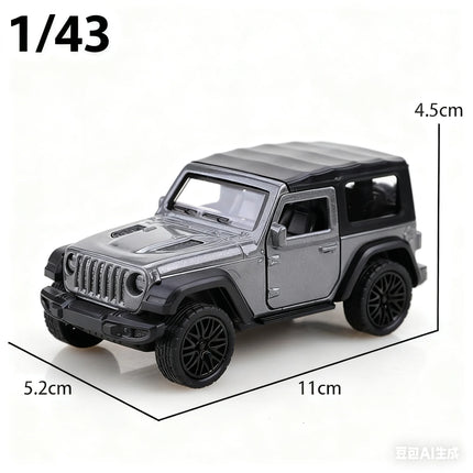 Packaged 1/43 New Alloy Jeep Wrangler Rubicon Pull-Back Off-Road Model, Three-Door Metal Model, Exquisite Gift for Children