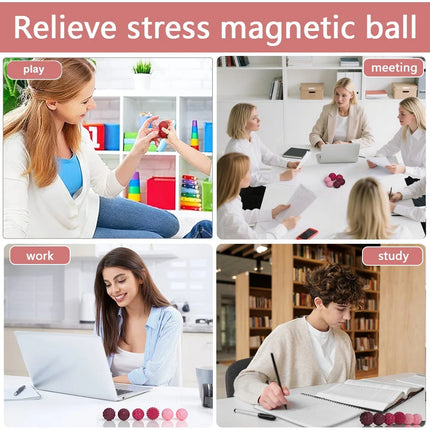 Silicone Magnetic Balls Fidget Toys for Adults Stress Balls Sensory Toy Magnet Desk Fidgets with Textured ADHD Anxiety Relief