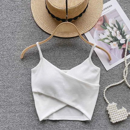  Irregular Casual Sport Camisole Women Strap Design Solid Fashion 2025 Y2K Elegant Ladies Chic Slim Tank Tops