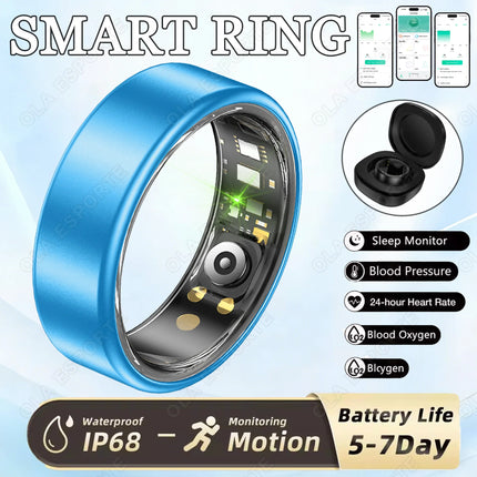 New Smart Ring Men Women, Heart Rate and Blood Oxygen Monitor Smartring IP68 & 5ATM Waterproof, Multi-sport Mode Rings Man 2026