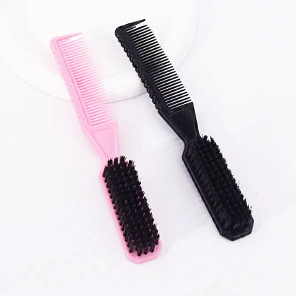 Professional hair comb brush set, dual head design, combing hair smoothly, edge brush cleaning, special for real hair wigs