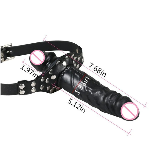 Double-Ended Mouth Gag Strapon Dildo Plug BDSM Bondage Deep Throat Penis Harness Erotic Product Sex Toys for Couples Adult Games
