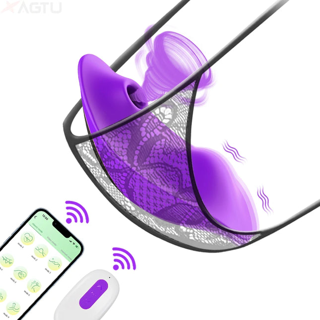 APP Sucking Vibrator Female Bluetooth Sucker Clitoris Stimulator Adult Goods Sex Toy for Women 's Panties