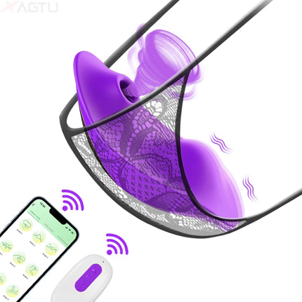 APP Sucking Vibrator Female Bluetooth Sucker Clitoris Stimulator Adult Goods Sex Toy for Women 's Panties