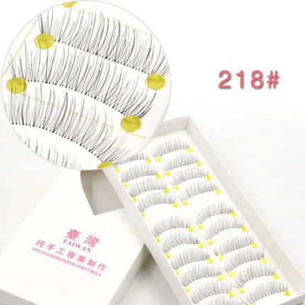 10Pairs Natural Cotton Stalk False Eyelashes Handmade Black Fake Eyelash Makeup Volume Full Strip Eye Lashes Eyelash Extensions