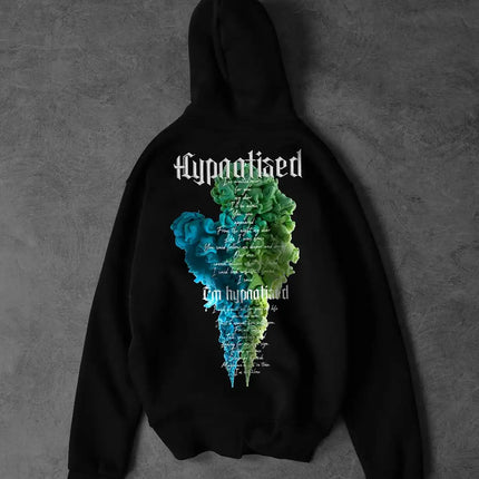 Solid Color Loose Gradient Personalized Art Pattern Sports Hoodie Simple High-end Autumn Versatile Trendy Warm Women's Clothing
