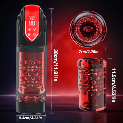 New LCD Automatic Sucking Licking Masturbator Cup 9 Thrusting Rotating Pocket Pussy Pumps & Enlargers Stroker Blowjob Penis Pump