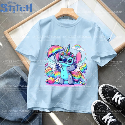 Summer Kawaii Embroidered Children's Clothing Cute Boys and Girls Children's T-shirts Round Neck Summer Children's Short Sleeves