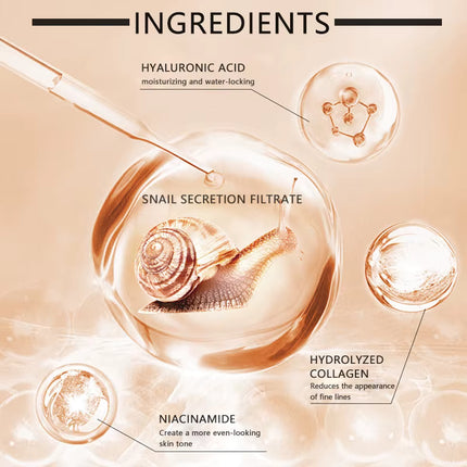 !!!VIRAL!!! Snail Collagen Serum Niacinamide + Hyaluronic Acid Anti-Aging 30ml / Sérum Collagène Escargot Niacinamide + Acide Hyaluronique Anti-Âge 30ml