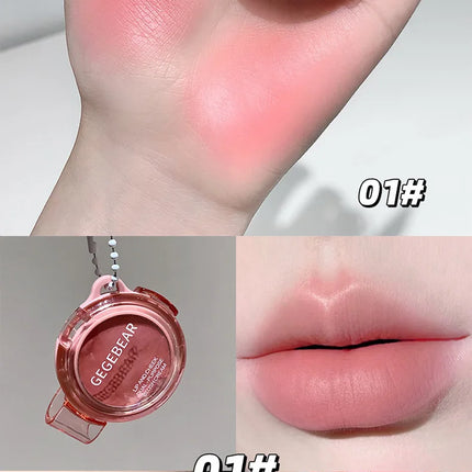 Gege Bear Natural Cream Blush Cheek Color Stick Dual Use Lip And Cheek Gift For Beauty And Health Makeup Fans