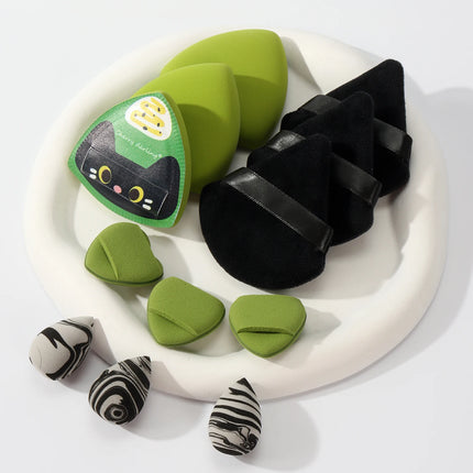 Rice Ball Cat 12-Piece Set, Expands When Exposed to Water, Dual-Use for Wet and Dry, Makeup Sponge Suitable for All Skin Types