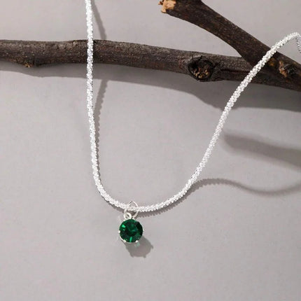 Hot 925 Sterling Silver Plated Necklace Versatile Single Sparkling AAA Zircon Clavicle Chain for Women Wedding Jewelry Wholesale