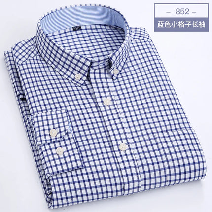 Men's Long Sleeve Shirt Oxford Woven Casual Non-Ironing Spring Summer Autumn Slim Top Comfortable Trend Fashion With White Shirt