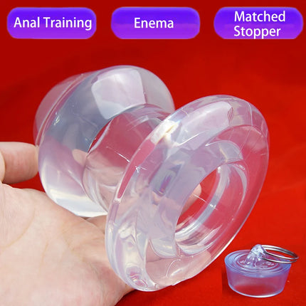 Hollow Anal speculum Plug Dilator,Ass Tunnel But Butt Plugs,Analplug Buttplug Butplug with Stopper,Clear Anus stretcher Sex Toys