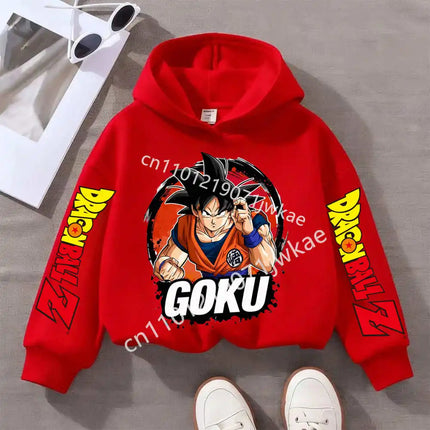 Cartoon Pattern Clothes Clothing Kids Gift Dragon Ball Thick Hoodies for Children Goku Anime Sweatshirt Boys Girls Hoodie