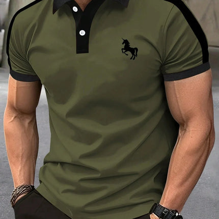 The new men's short-sleeved POLO shirt for summer 2025 is casual, fashionable, soft and breathable, with 3D pattern printing.
