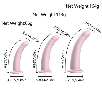 Silicone Anus plug with Strong Suction Cup, Smooth Curve Prostate Massager for Men, Flexible G-Spot & Sphincter Stimulator Toy