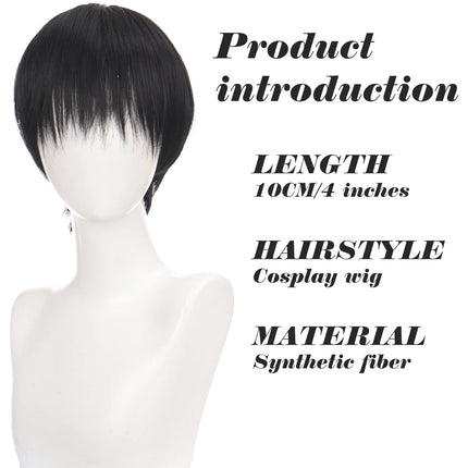 Short hair synthetic men's role-playing wig heat-resistant fireworks perm short curly hair natural black daily wig