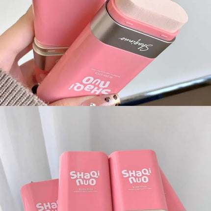 SHAQINUO Large-capacity High Color Rotating Blush Cream Stick 13g Moisturing Natural Long-lasting Waterproof Non-Removing Blush
