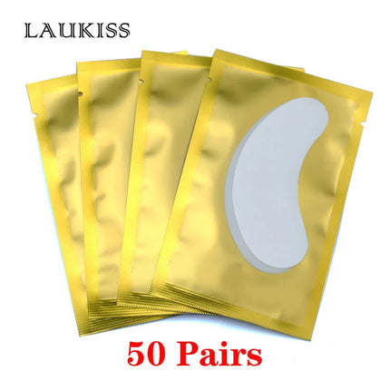 25/50/100Pairs Eye Patches Under Eyelash Pads for Building Hydrogel Paper Patches Lint Free Stickers for False Eyelashes LAUKISS