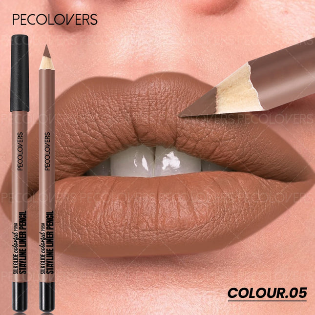 1 Pcs Matte Lip Liner Pencil, Multiple Red Brown Tones Lipstick Pen, Define Lip Lines, Smooth To Slide, Perfect Birthday Gifts