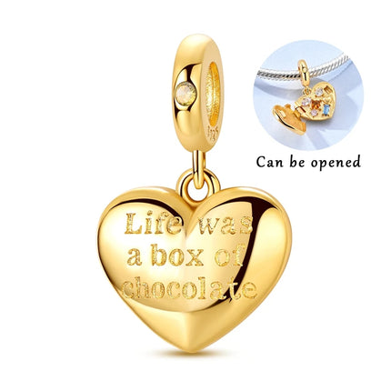 Charm Bead 925 Sterling Silver Heart Starry Sky Family Mother-Daughter-Sister Charm Fit Bracelets Pendant Women DIY Jewelry Gift