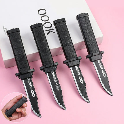 Retractable Fake Knife - Adult Plastic Magic Prank Toy for Jokes, Scary Tricks & Halloween Props (Realistic Toy)