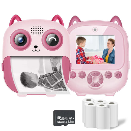 Kids Camera Instant Print Photo, Portable Thermal Printing Camera Toy with HD Digital Video, for 3-12 Years Old Boys Girls