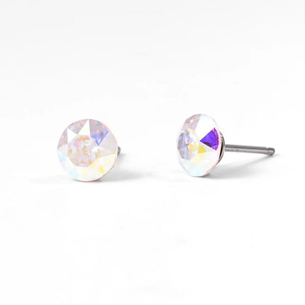 (Wholesale) Stainless Steel Stud Earrings Genuine Crystals from Austria for Women Girls Wedding Party Jewelry 4/6/8mm