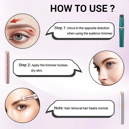 New Electric Facial Eyebrow Trimmer Lipstick Shape Painless Areas Bikini Depilator Shaver Care For Women Makeup
