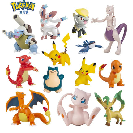 4-13Cm Pokemon Anime Figure Charizard Mewtwo Pikachu  Mew Psyduck Collection Pokemon Action Toys Model Birthday Gifts