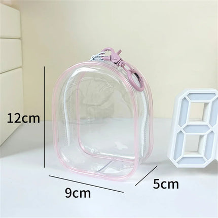 Portable Transparent PVC Mystery Box Keychain Square Zipper Storage Pouch Bag Pendant Anti Dust Waterproof Plush Dolls Toy Bag