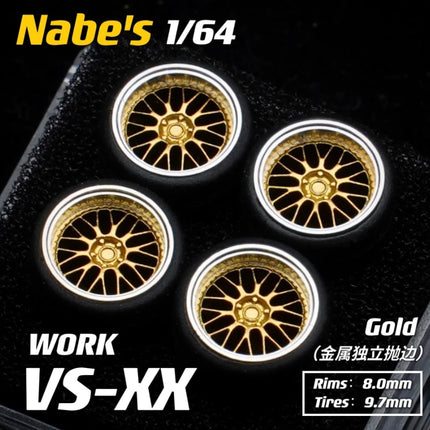 Nabes Chika 1/64 21A/21C/Vsxx/TF1 8.9/9.7mm Car Modified Wheel Hub Rubber Tires Resin Wheels Suitable for 1:64 Static Model Cars