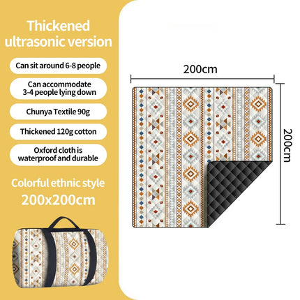 Waterproof Picnic Blanket 200x300CM Large Beach Blanket Outdoor Picnic Mat Beach Mat with Carrying Handle for Camping Beach