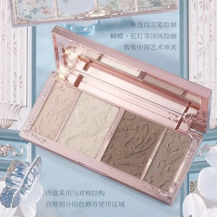 Flower Knows Makeup Butterfly Cloud Collar Collection Embossed Highlight&Contour Luminador Contouring Kit Palette Face Powder I