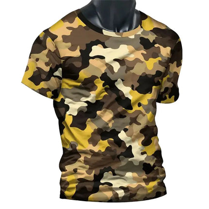 Summer New Men's T-shirt Sniper Printed Short-sleeved Top Men's Fitness Breathable Short-sleeved Street Fighting People Clothing