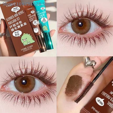 [HB]Cappuvini Slimming Volume Mascara Brown Black Mascara Set Waterproof And Long-Lasting Curl Non-smudge Eyelash Makeup Mascara