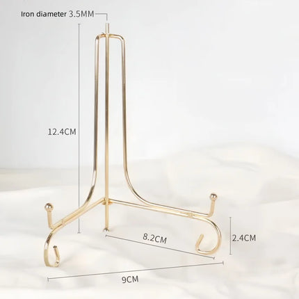 Golden Iron Versatile Display Stand for Craft Clock Holder Picture Frame Art Pedestal Storage Rack Nordic Home Decor Organizer