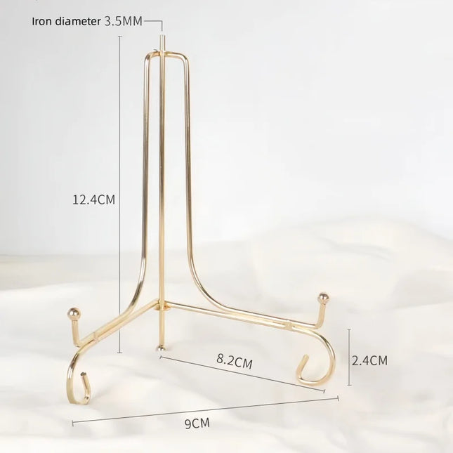 Golden Iron Versatile Display Stand for Craft Clock Holder Picture Frame Art Pedestal Storage Rack Nordic Home Decor Organizer