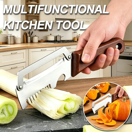 Kitchen Household Multifunctional Peeler Slicer Stainless Steel Scallion Scraper Bottle Opener Ginger Shredder
