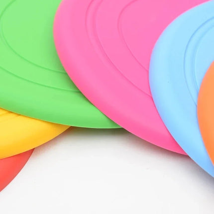Dog Round Interactive Toys Safety Silicone Flying Discs Wholesale Small Large Dogs Bite Resistant Training Pet Supplier 1PC