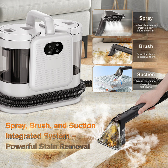 OMESER C988 Nettoyeur Vapeur Tache 15kpa 1650w Aspirateur Pulvérisation Aspiration Intégrée Nettoyage Portable Tapis Machine de Nettoyage