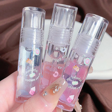 1/3Pcs Clear Water Light Lip Glaze Moisturizer Color Changing Lip Oil Jelly Mirror Lipsticks Transparent Glitter Lip Gloss Set