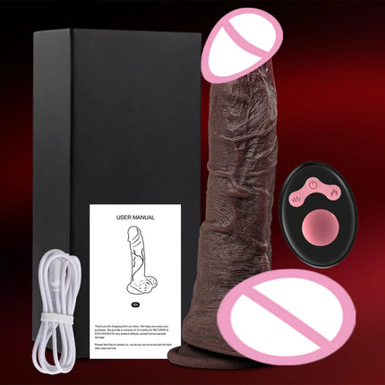 Huge Realistic Dildo Vibrator Penis Telescopic Swing Heating Silicone Dildos Female Remote Control Vibrators For Women Sex Toys