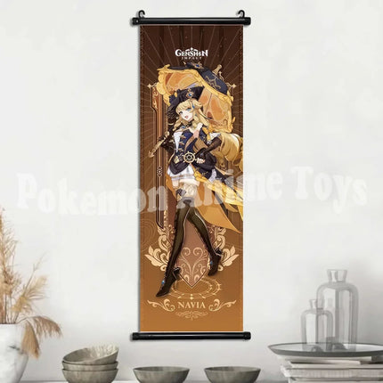 Genshin Impact Poster Anime Hot Games Wall Artwork Hutao Klee Vendi Canvas Painting Print Hanging Scroll Home Decoration Gift