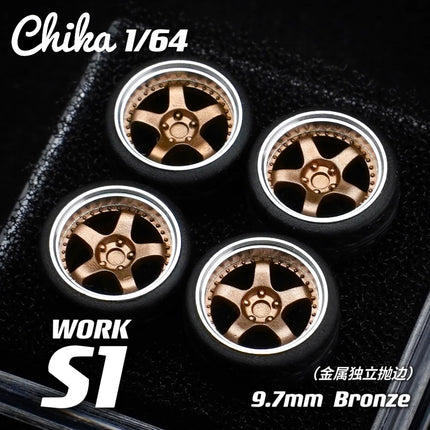 1/64 Chika Nabes Wheels or Brake Caliper 8.9mm 9.7mm 10.5mm Model Car Tires Rim Work S1 VSXX for 1:64 HW Tomy Mini GT Alloy Cars